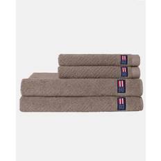 Lexington Herringbone towel chocolate