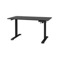 Hæve-/Sænke skrivebord i aluminium og møbelplade 140 x 70 cm - Sort/Sort
