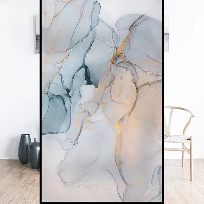 Pvc fönsterdekal med frostad yta och marmormönster - 40x60cm