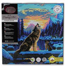 Diamond Painting Kit Canvas Howling Wolves Størrelse 30 cm x 30 cm