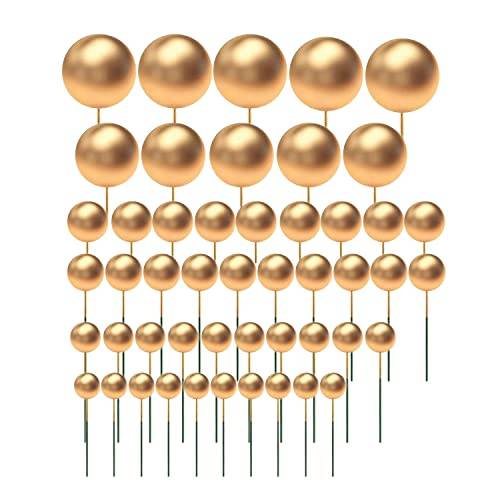Gyllene tårtdekoration, 50 stycken, skumkulor, tårta, minikula, tårta guld 1-4 cm