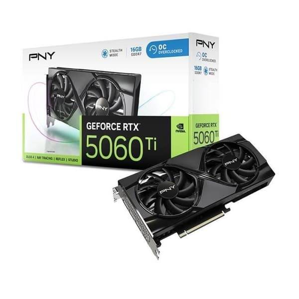 PNY - Grafikkort - GeForce RTX™ 5060 Ti - 16GB - Overclocked Dual Fan DLSS 4
