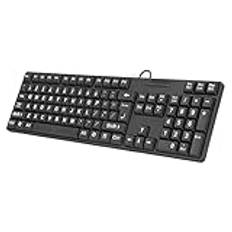 Stort Tryck 104 Tangenter Kabelanslutet Tangentbord, USB-Tangentbord Senior USB-trådbundet Tangentbord för Bärbar Dator
