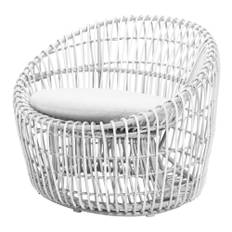 Cane-Line - Nest Outdoor Round White - Loungestole - Foersom & Hiort-Lorenzen MDD - Hvid - Syntetisk