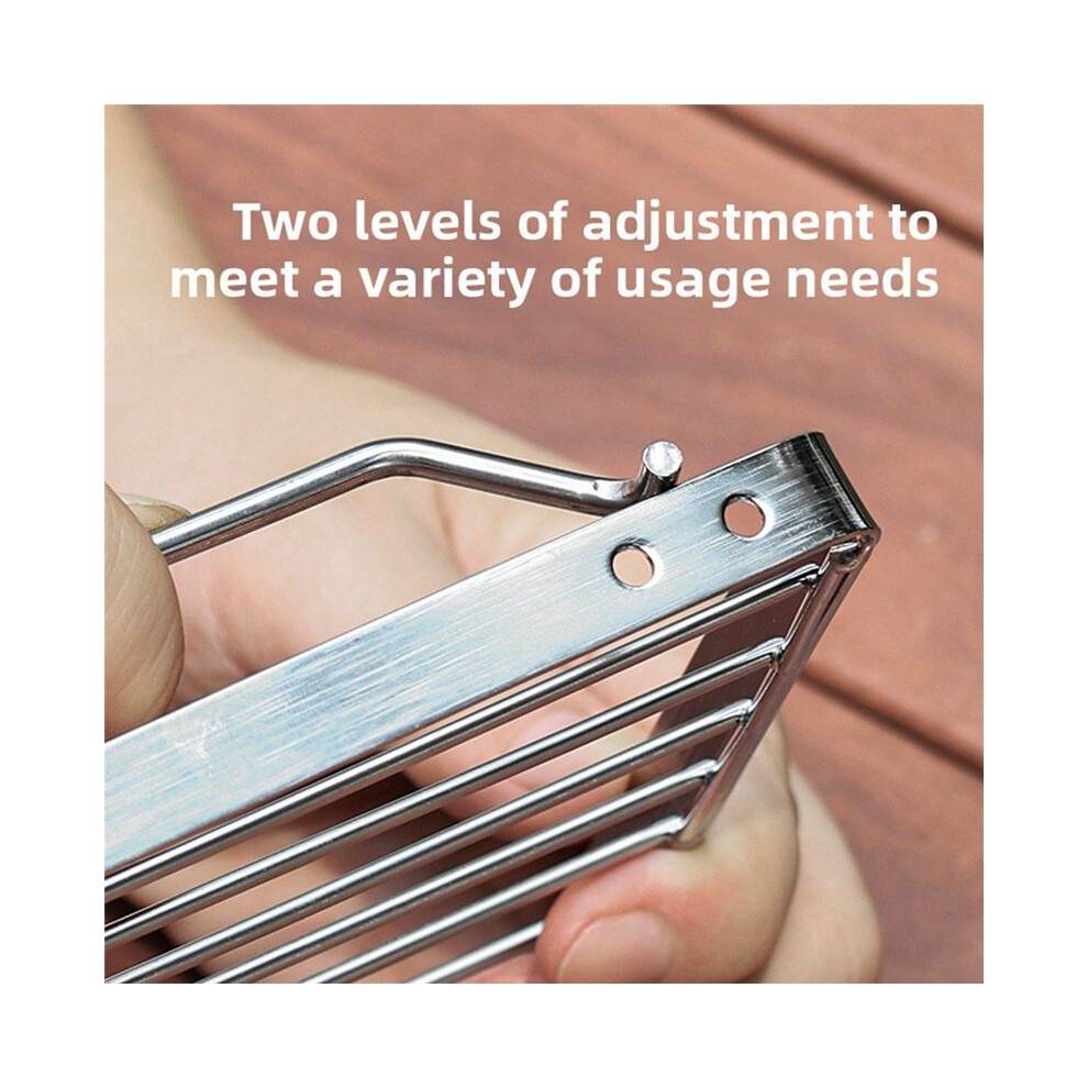 Portable Stainless Steel Stove Set - Folding Pot Rack and BBQ Grill Tray - Camping Cookware with Kettle Bracket
