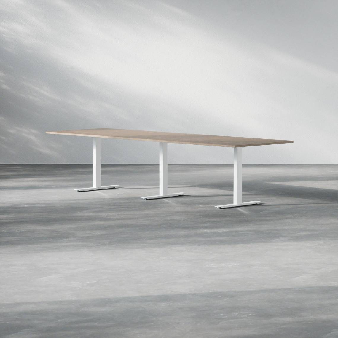 Konferensbord Modul, Storlek 320 cm, Färg Valnöt, Ben Vit