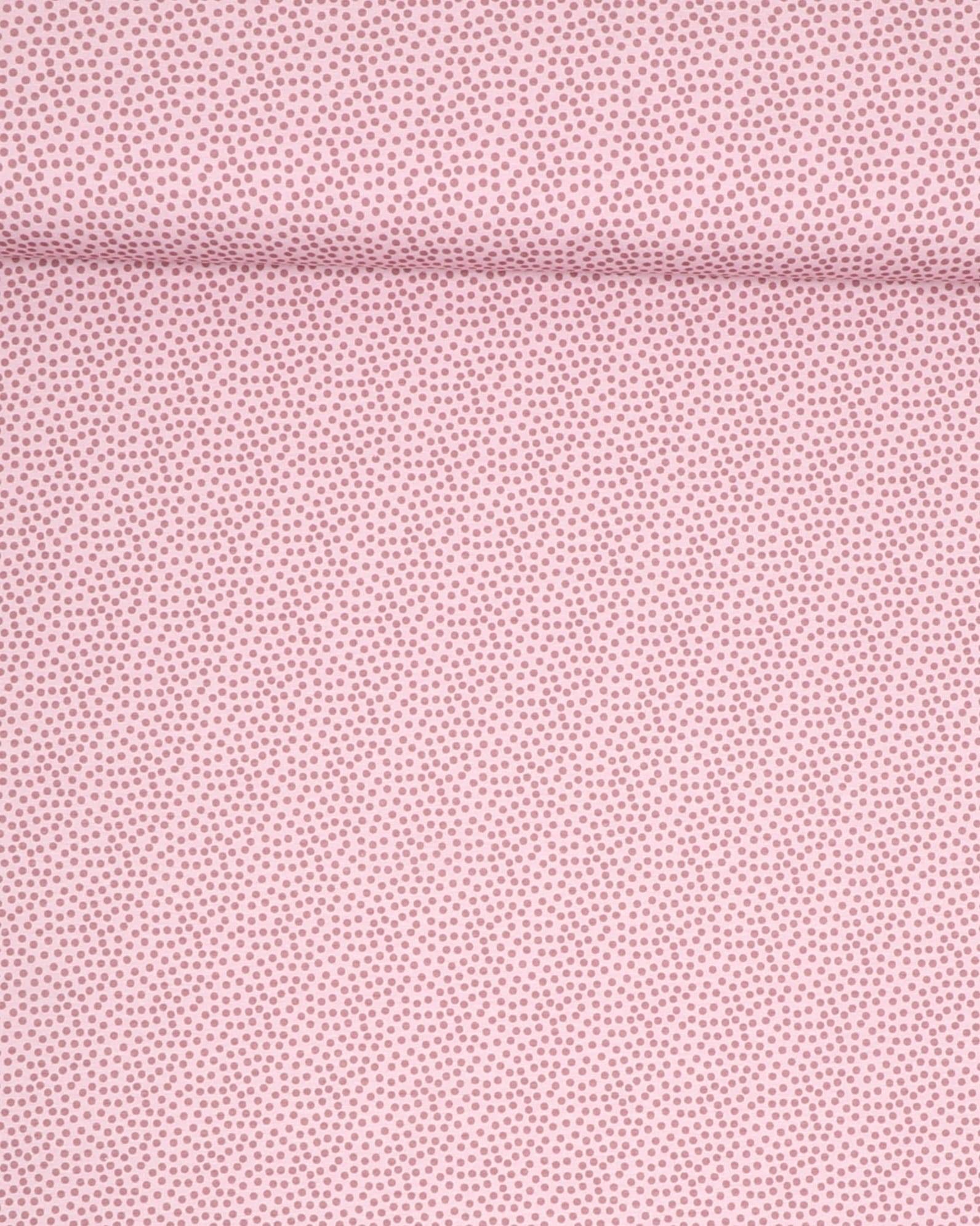 Mørk gammelrosa prik på rosa - Jersey - 95% Bomuld, 5% Elastan