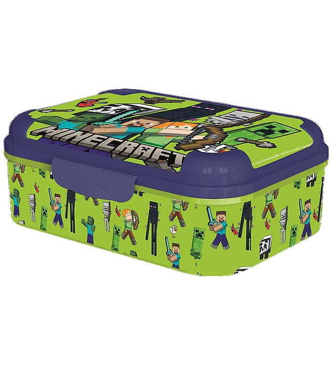 Minecraft Madkasse - Asker Lunch Box - Grøn/Blå - Minecraft - OneSize - Madkasse