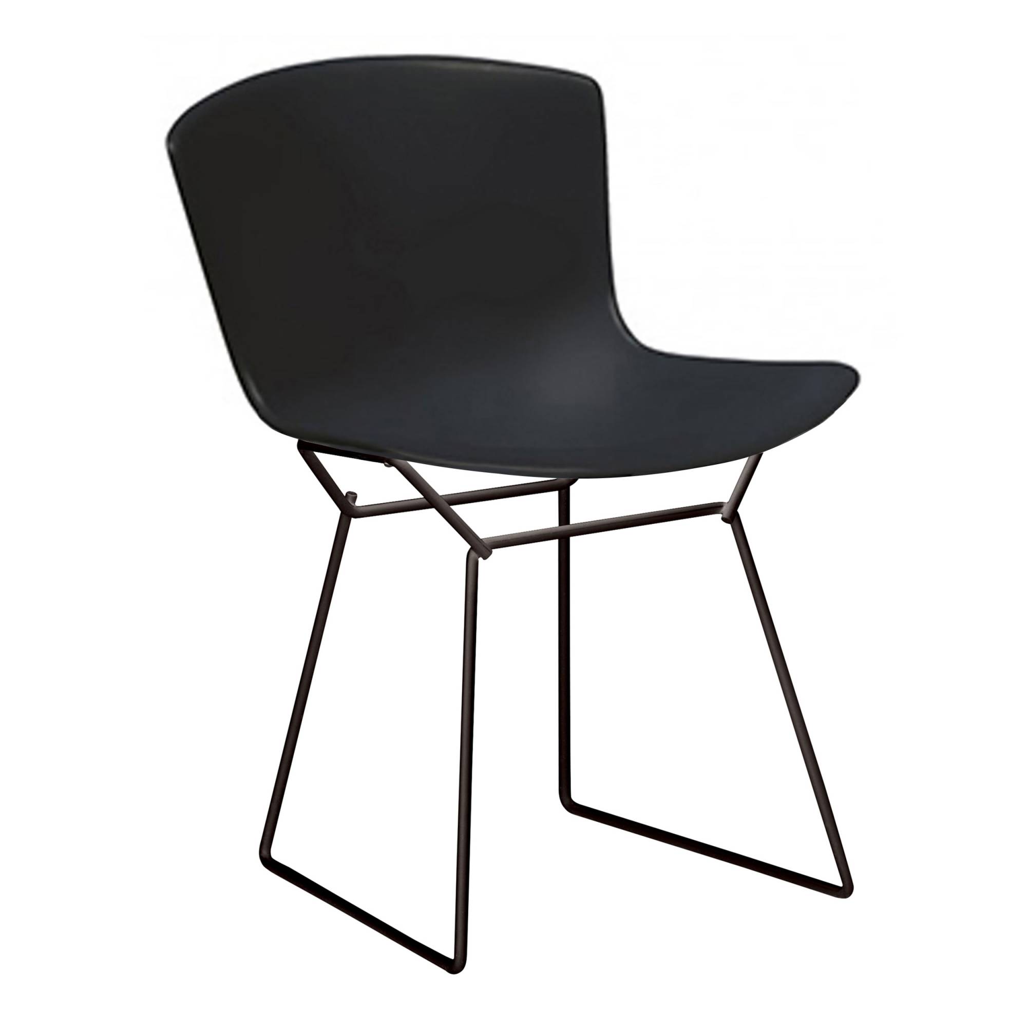 Knoll - Bertoia Plastic Side Chair utomhus, Svart underrede, Svart sits - Matstolar utomhus - Harry Bertoia - Svart - Metall/Plast