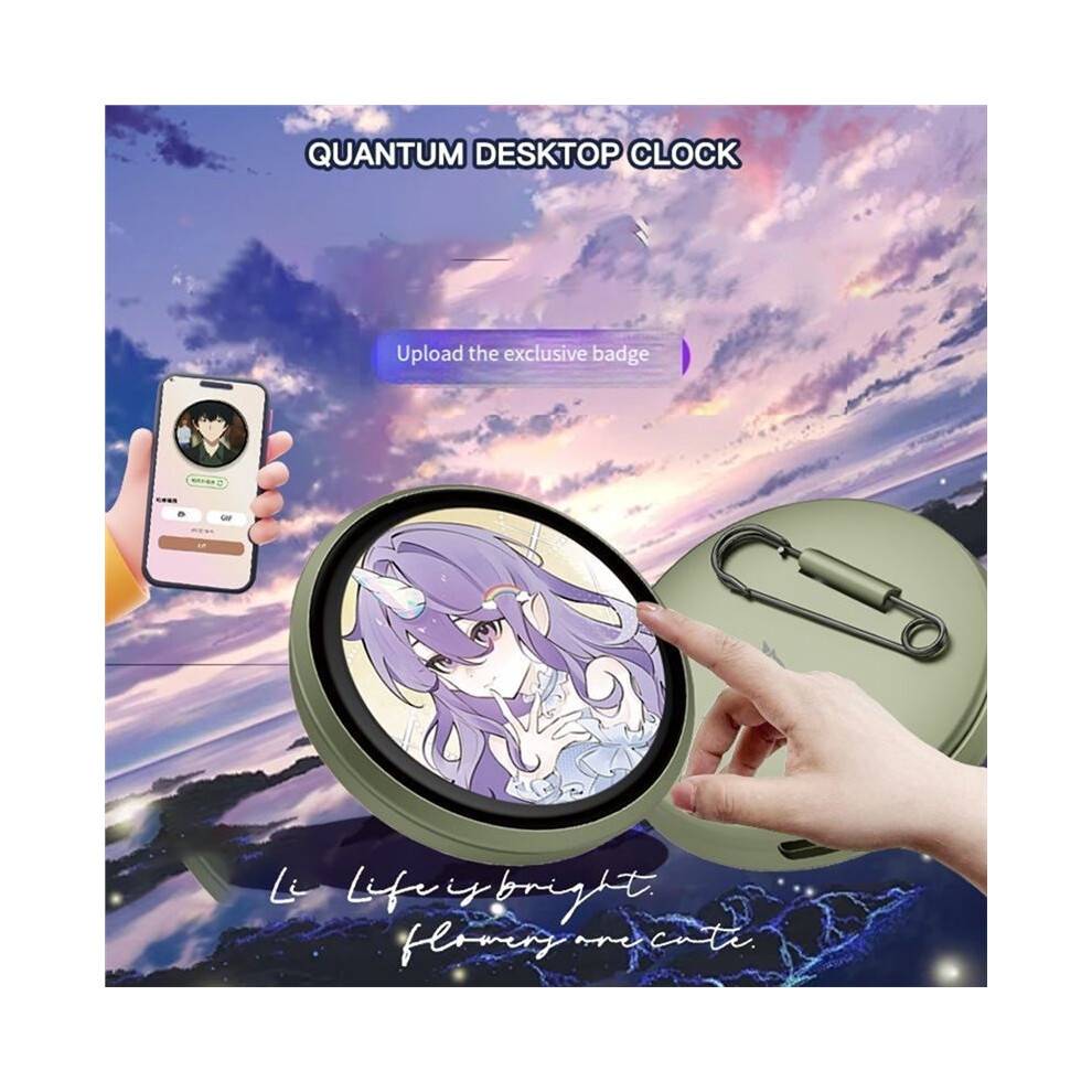 Anime Digital Pin - Touchscreen E-Ink Photo Frame W/ Video Playback, 7-Color LED, App Control