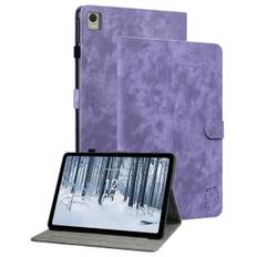 Til Nokia T21 Taske Imprintet Cute Tiger Tablet Cover Kortholder - purple