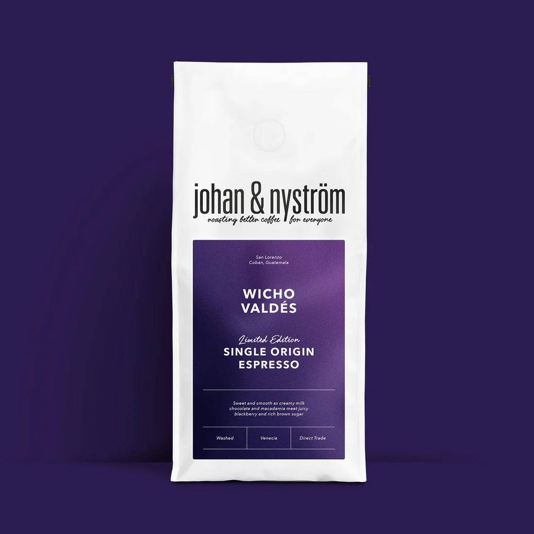 Johan & Nyström -Single Origin Espresso - Wicho Valdés - Ljusrostade hela kaffebönor - 500g