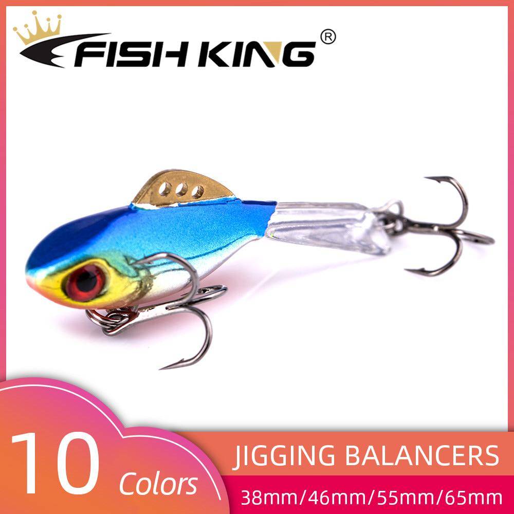 FISH KING Vinter Isfiske Lure Balancer 3D Eyes Jig Bait Hard Lure Jigging Balancers Fiskebete för att fånga abborre och gädda