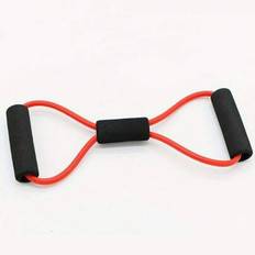 1 st 8-formad elastisk motståndsband med skumhandtag, spännband för mage, midja, arm, ben, stretching, fitnessträning, gym, yoga, pilates, lämplig för - Multifärgad (svart,röd,gul)