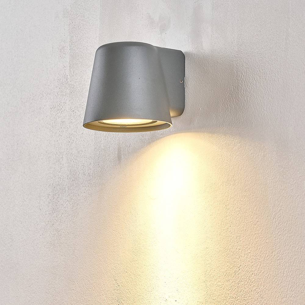 GU10 vägglampa - Grå, IP65, inomhus/utomhus, utan ljuskälla