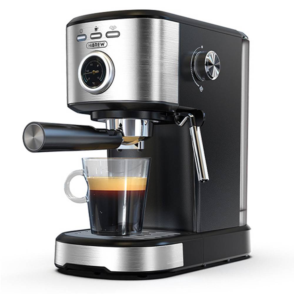 HiBREW H5A Semi Automatic Coffee Machine, 1.2L Water Tank, 15Bar & Smart Brew