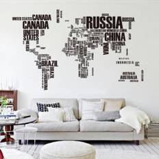 Verdenskort med landenavne - Wallsticker