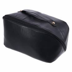 Læder makeup / Toilettaske 24x12x11.5cm - Sort