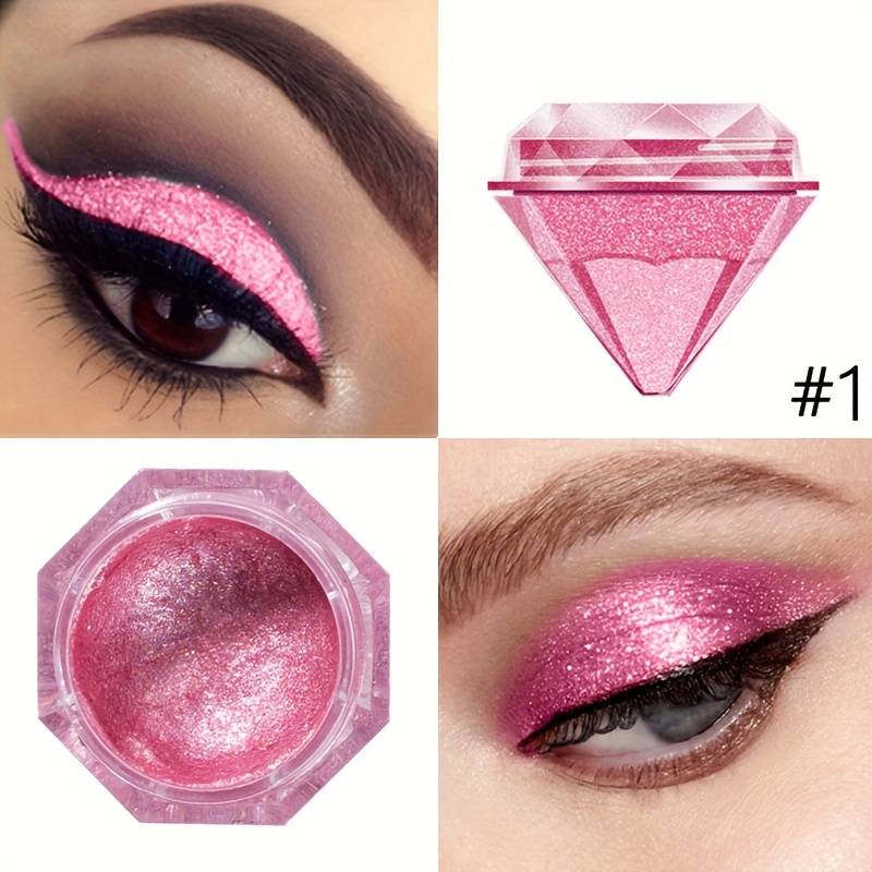 TEMU 6-color Shimmer Eyeshadow - Waterproof Long-lasting Sparkling Liquid Eye Makeup, Brown, Pink, Golden, Silvery Tones, Shiny, Liquid Eyeshadow And Eyeliner