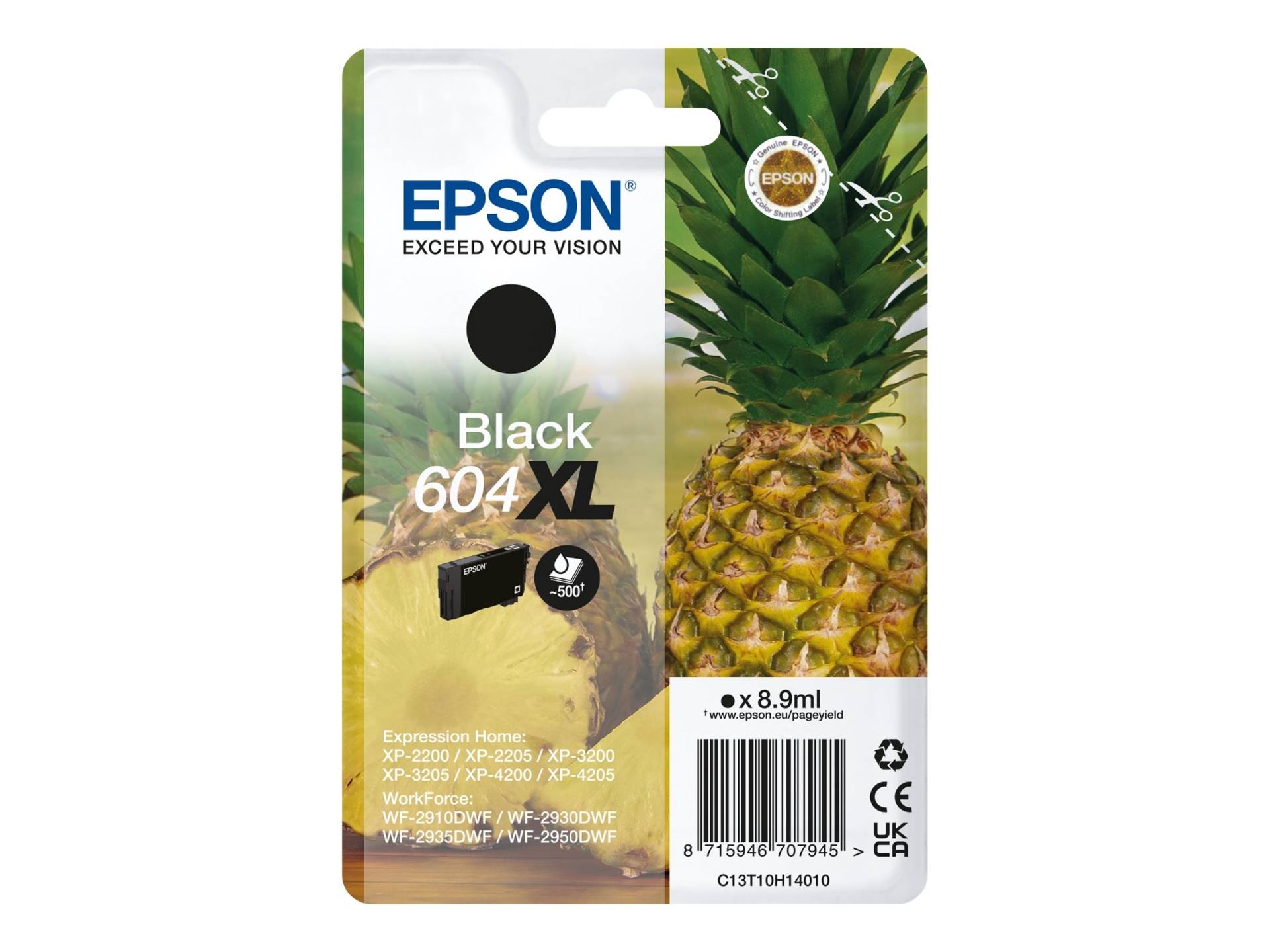 Epson 604XL Singlepack - 8.9 ml - XL - svart - original - blister med RF-larm/akustiskt larm - bläckpatron - för Expression Home XP-2200, 2205, 3200, 3205, 4200, 4205, WorkForce WF-2910, 2930, 2935, 2950