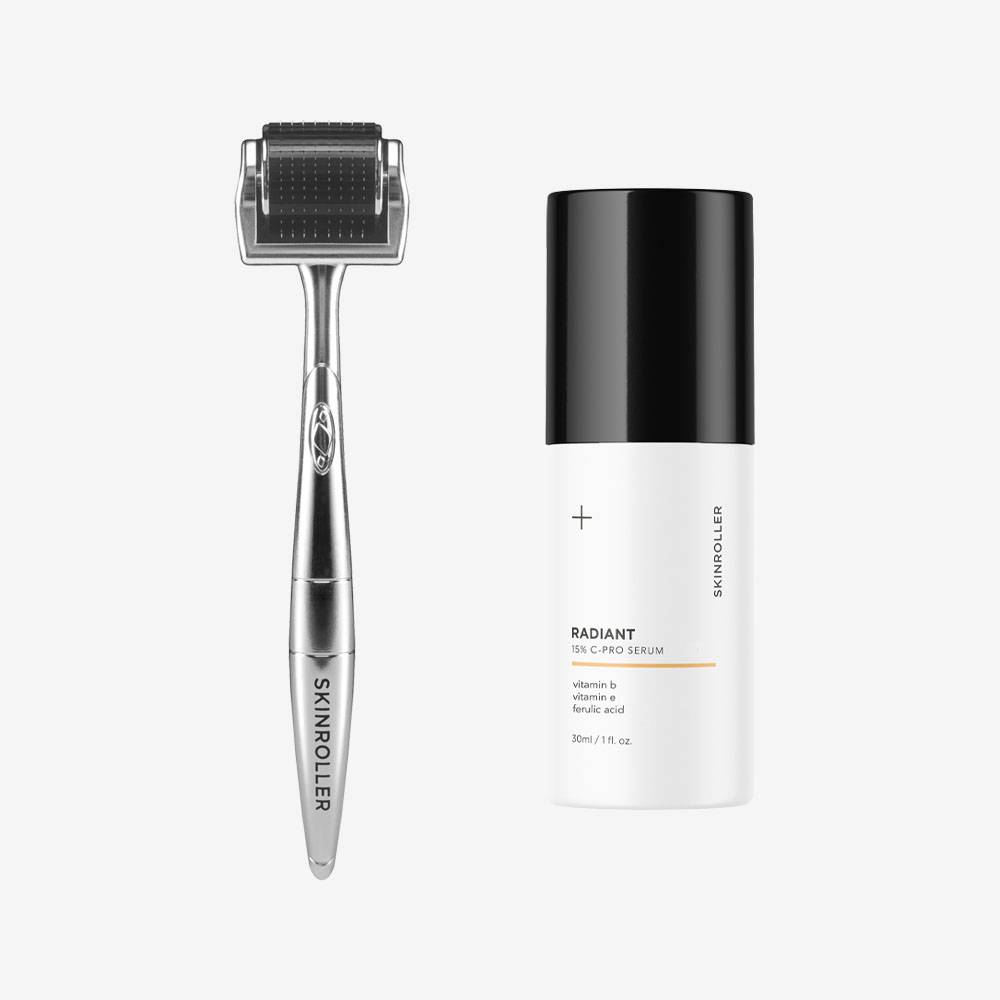 Skinroller + Radiant C-Pro 15% Vitamin CBE-serum 30 ml 1.0 mm