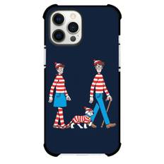 Where Is Wally For iPhone Samsung Galaxy Pixel OnePlus Vivo Xiaomi Asus Sony Motorola Nokia - Wally Walking With Dog Blue Background