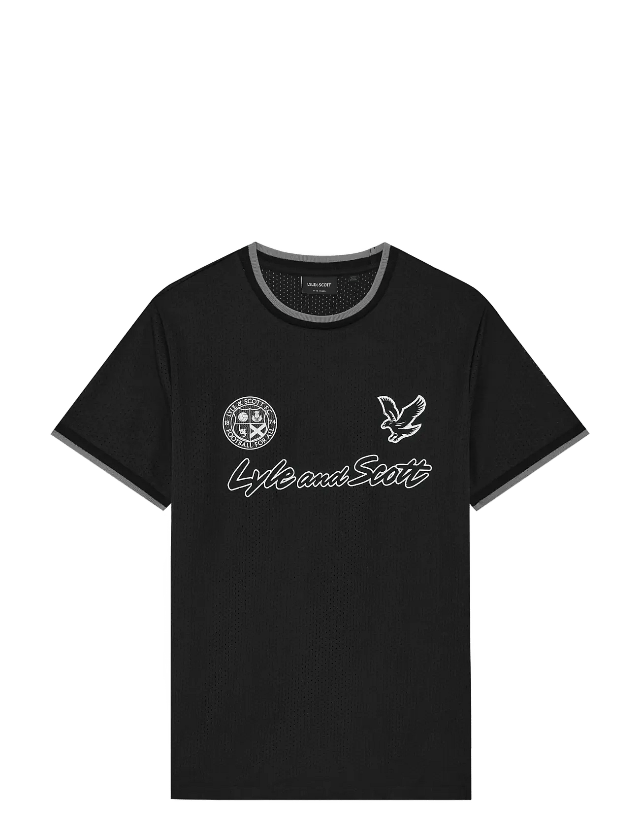 Lyle & Scott Printed Airtex T-Shirt - Black - 140-146