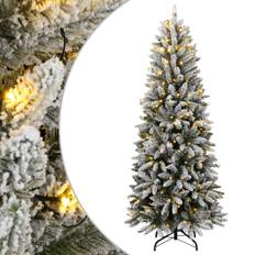 vidaXL kunstigt juletræ med sne og 150 LED'er 120 cm