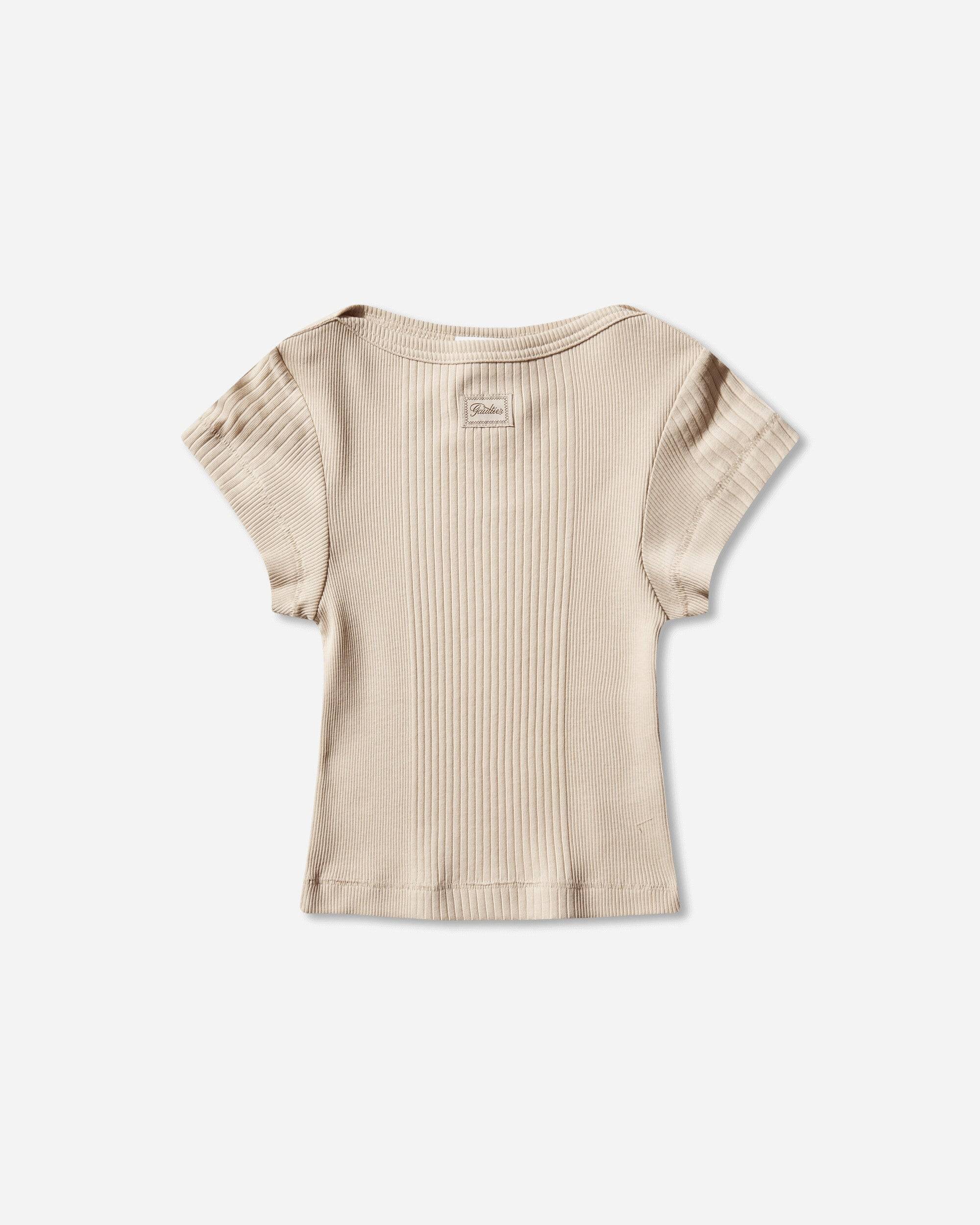Women s Logo Patch Baby T-Shirt Beige