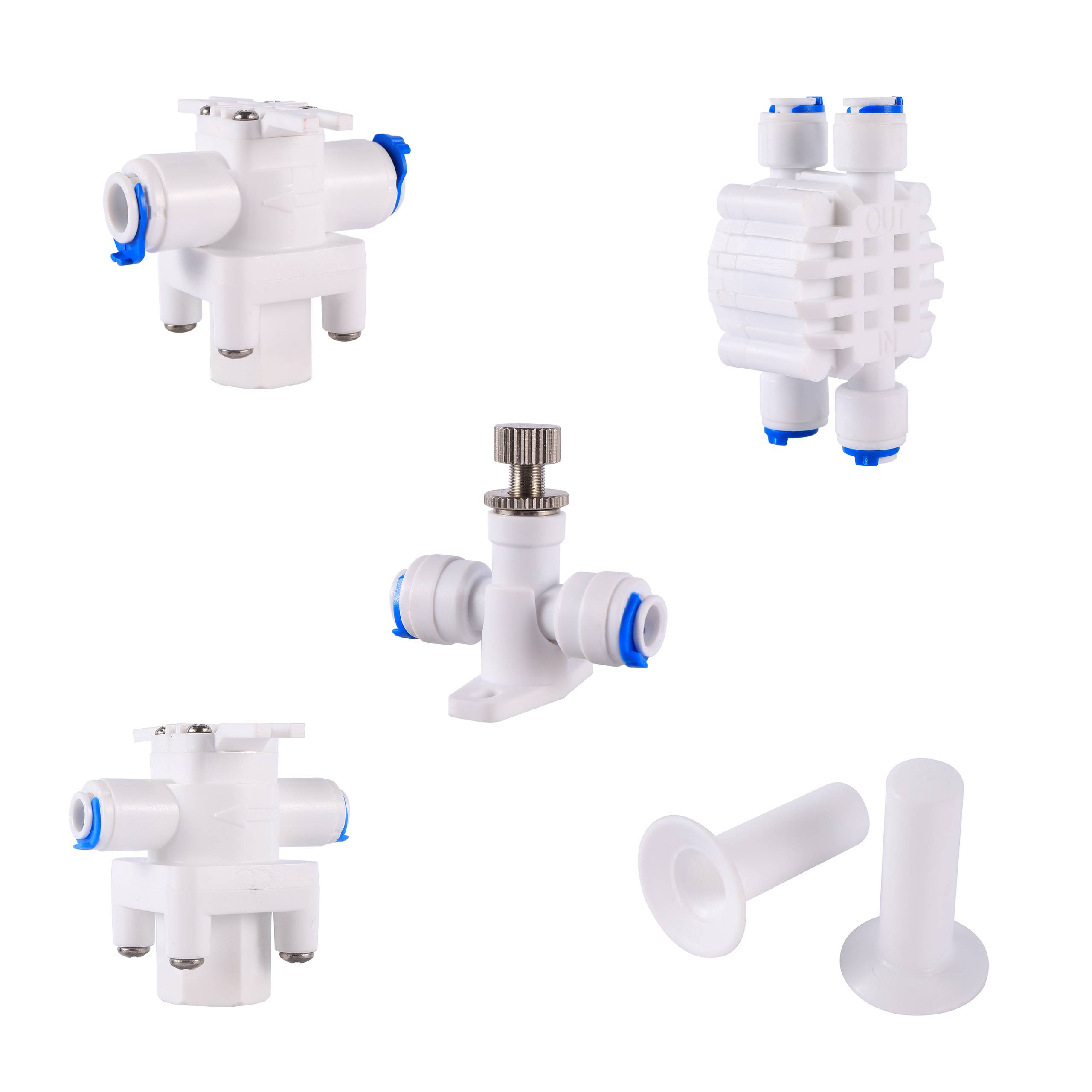 1/4"3/8" OD Tube Garden Pressure Reducing Regulator 2/4 Way Flow Control Valve Irrigation Purifier Reverse Osmosis Accessories