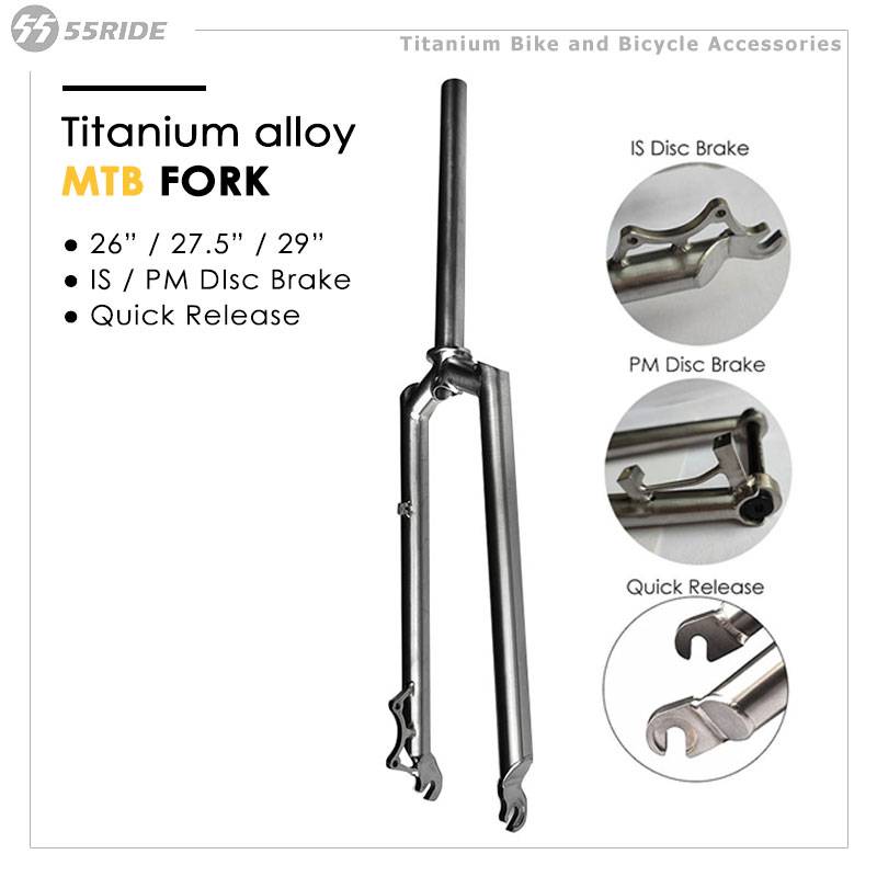 Titanium Alloy 26/27.5/29Inch Straight MTB Bike Fork, Quick Release, Mountain Bike Parts, Bicycle Accessories