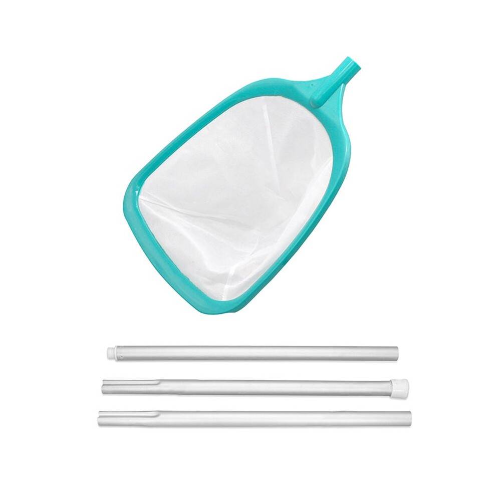 Pool Skimmer Net with Pole- Hot Tub, Pond & Spa Leaf Rake with Deep Ultra Fine Mesh for Kiddie Pools