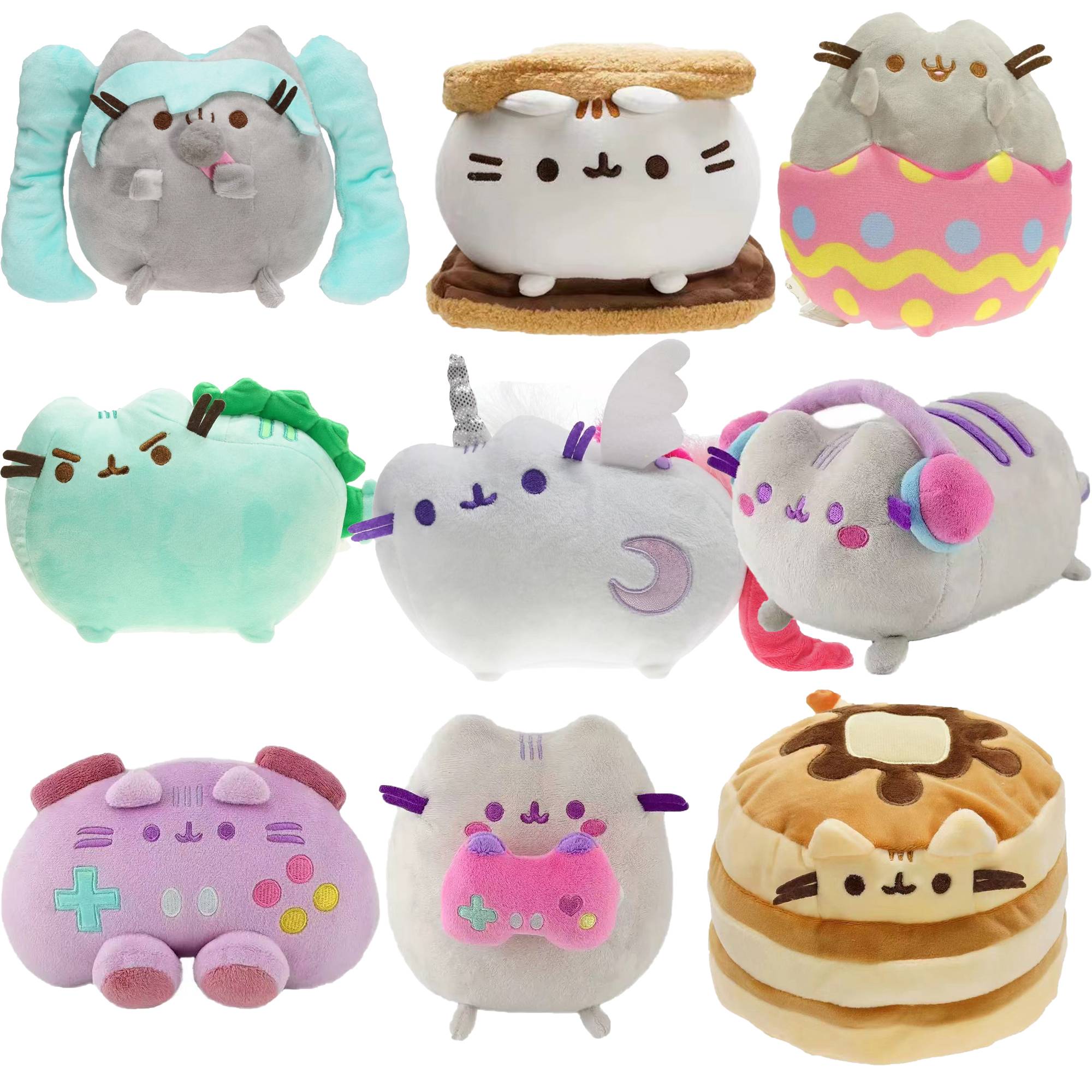 Cute Pusheen Kawaii Plush Toy Donut Unicorn Room Decoration Anime Potato Chip Ice Cream Pizza Cake Cat Stuffed Animal Dolls Gift