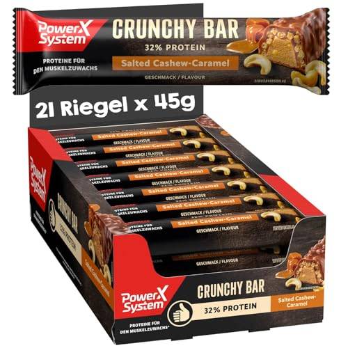Power System Crunchy Bar Proteinriegel Salted Cashew-Caramel 21 x 45g