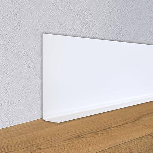 Jackfru Mjuk golvlist 18 m, 10 cm x 2,5 cm, flexibel prydnadslist, självhäftande, mjuk sockellist självhäftande golvlist, flexibel dekorativ prydnadslist (18 m vit 18M-WHITE)