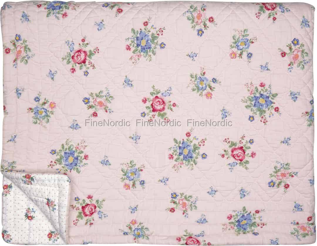 GreenGate Quilted Bed Cover "Roberta Pale Pink" 140 x 220 cm