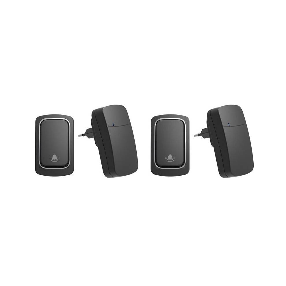 2X Self Powered Wireless DoorBell No Battery Waterproof Door Bell Chime Ring Elderly Caller Home Security Device EU PLUG