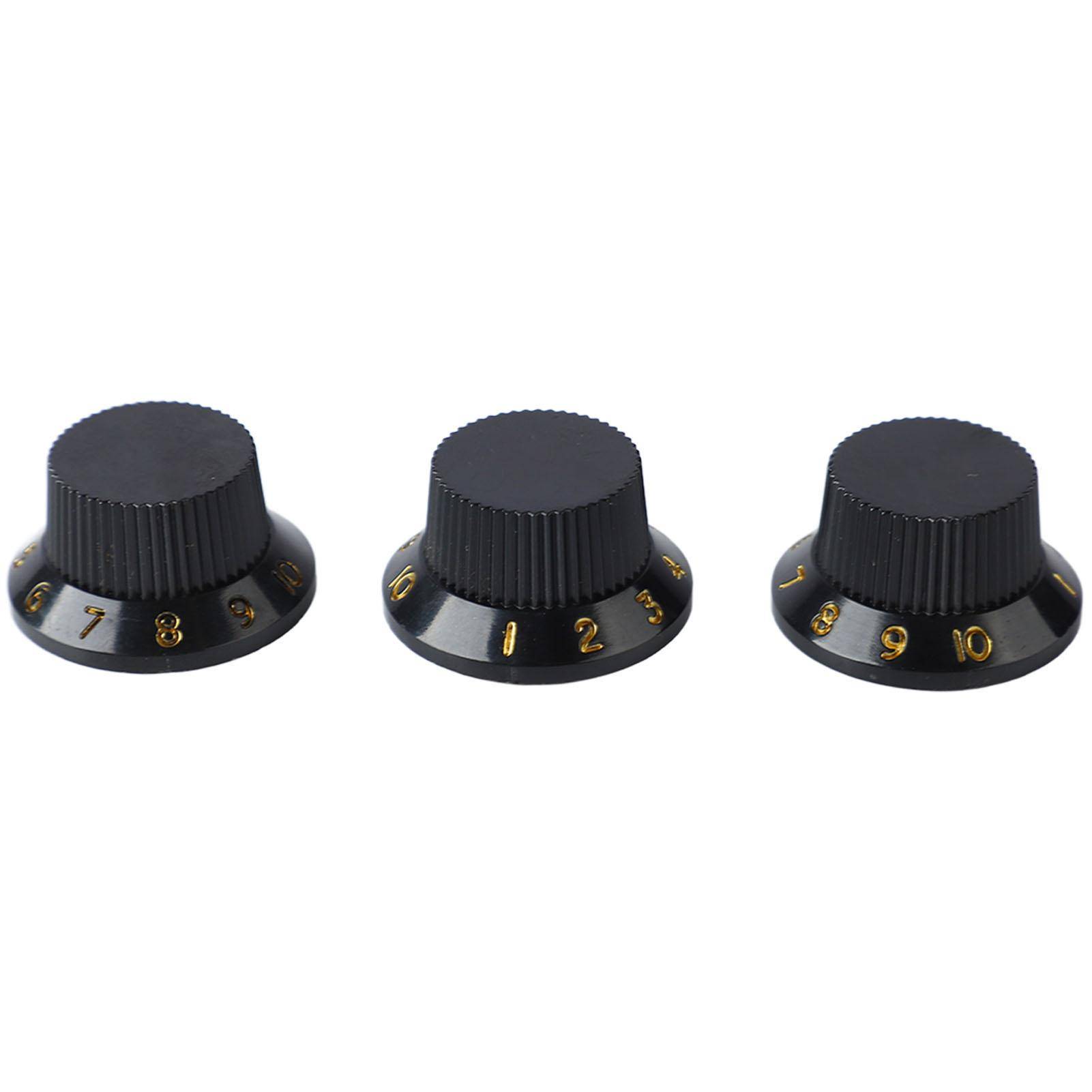 3 st Potentiometer Vred Vred för Ton Volymkontroll Ersättning för Elgitarr Bas Svart