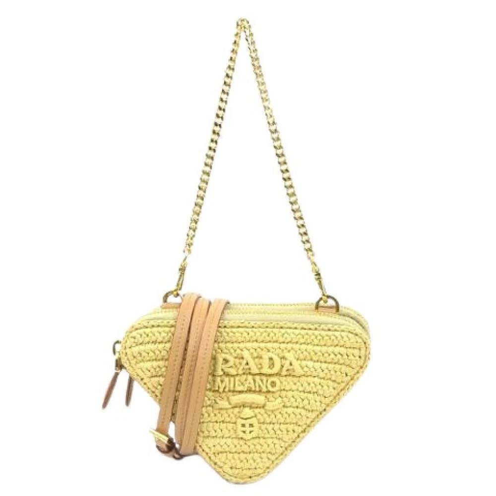Prada Vintage Pre-owned Vintage Mini Skuldertaske - Vintage - Dame - Beige - ONE SIZE - Uld
