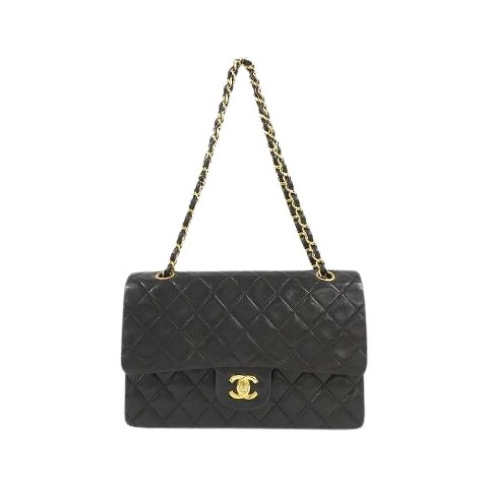 Chanel Vintage Pre-owned Lambskin Skuldertaske - Vintage - Dame - Sort - ONE SIZE - Uld