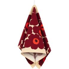 Marimekko Unikko kökshandduk 43 × 70 cm, vanilj/vinröd/röd - Vanilj, vinröd, röd