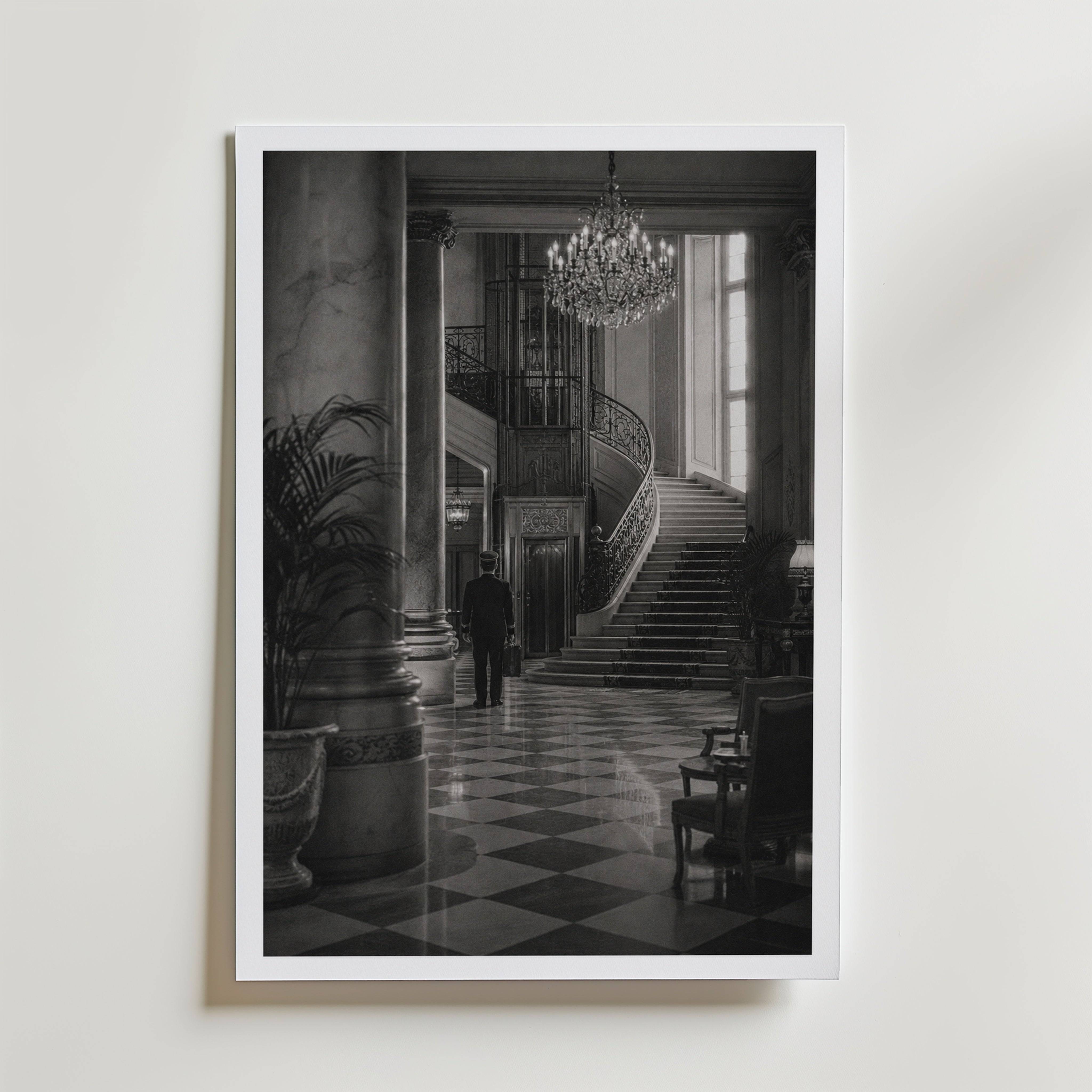 Grand Hotel Lobby Poster - Premium Canvas 30x40 cm