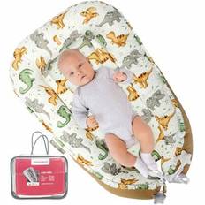 Ubravoo Baby Nest Cocoon-säng för spädbarn och småbarn, bärbar resesäng med bomull, lätt att tvätta - dinosaurie