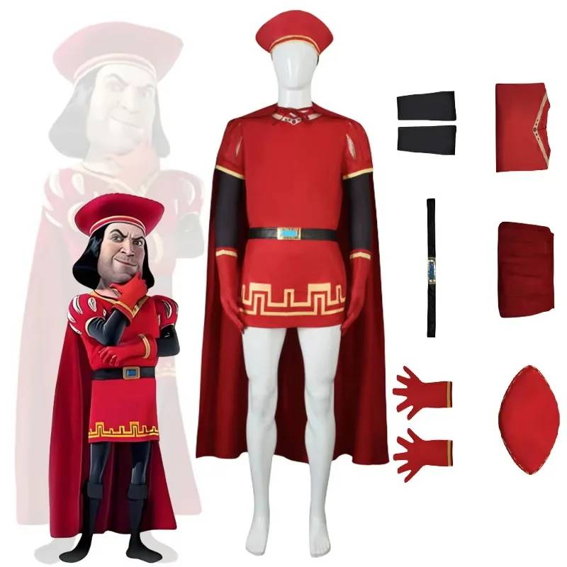 Lord Farquaad Cosplay Costume Shrek Carnival Uniform Wig Anime Halloween Role playing holiday party Costumes Women Game # 1 # W.