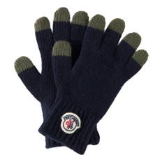 Moncler Enfant Logo wool gloves - blue - S