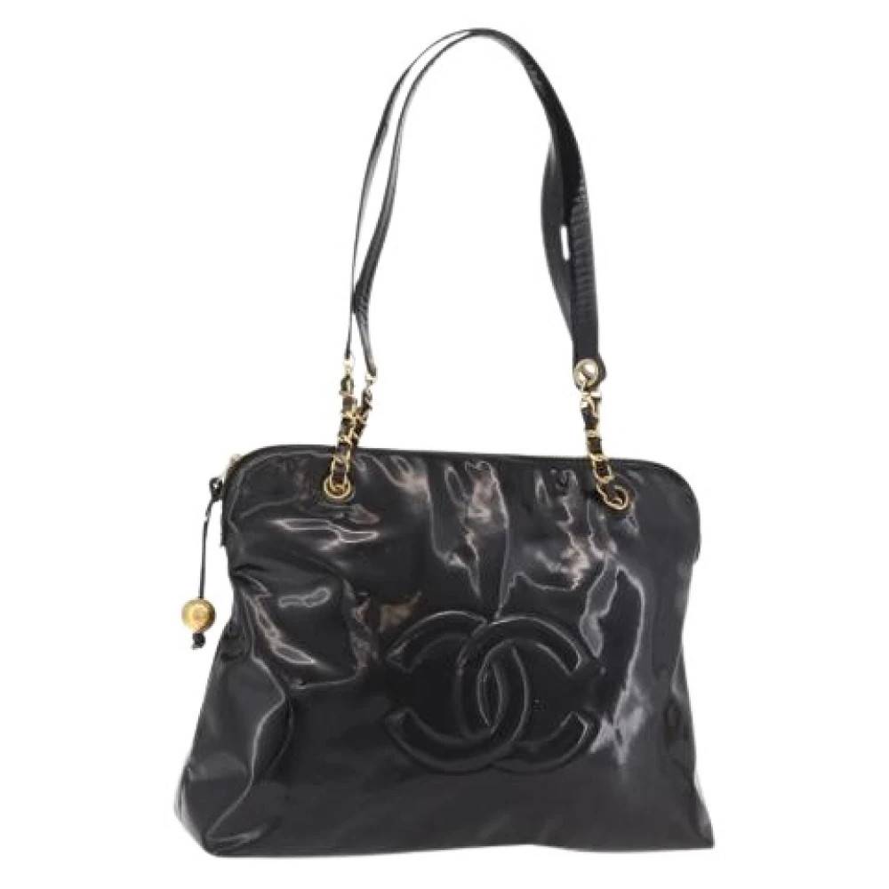 Chanel Vintage Pre-owned Vintage Patent Leather Tote - Vintage - Dame - Sort - ONE SIZE - Uld