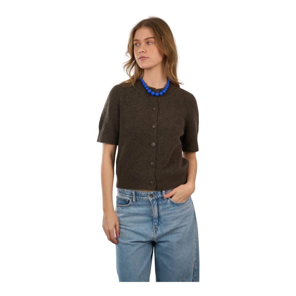 Samsøe Samsøe, Strik , Dame, Brun, M, Uld, Kortærmet Cardigan