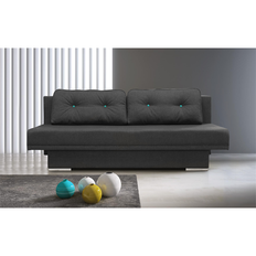 Miki Sovesofa - Mørkegrå med turkis knapper. Sovemål: B:150 x L:200 cm