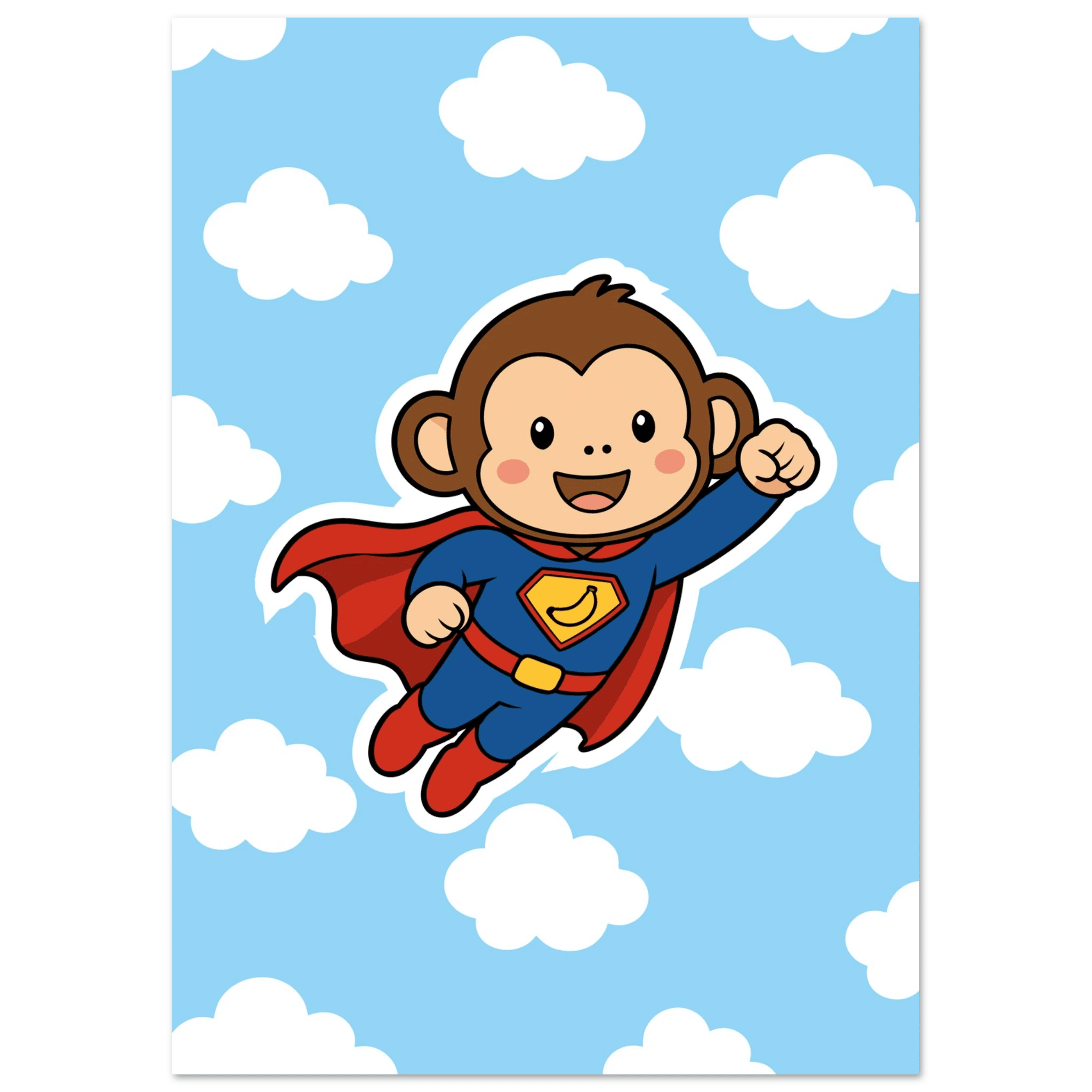 Superhjälteapa poster-21x29.7 cm / 8x12" / Utan ram / -