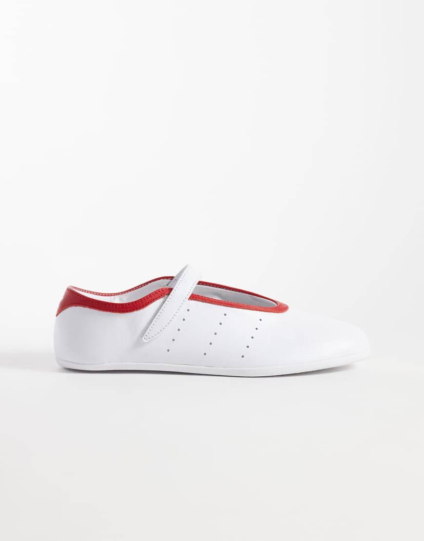 adidas Originals Stan Smith ballerina i hvid og rød - 46